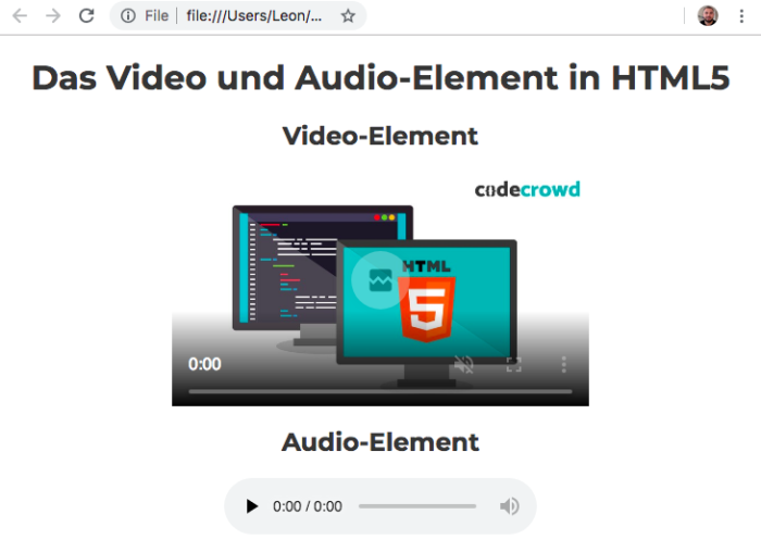Video und Audio in HTML CodeCrowd Programmieren lernen